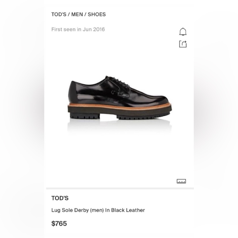 Tod’s Lug Sole Patent Leather Derby Size 9